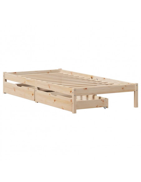 Giroletto senza Materasso 100x200 cm in Legno Massello di Pino