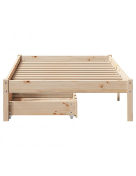 Giroletto senza Materasso 100x200 cm in Legno Massello di Pino