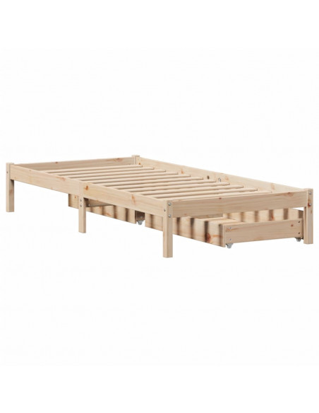 Giroletto senza Materasso 100x200 cm in Legno Massello di Pino