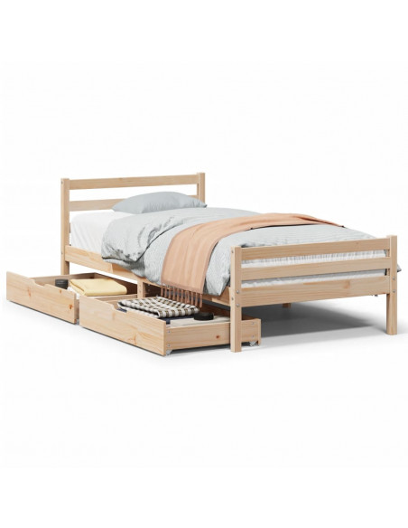 Giroletto senza Materasso 100x200 cm in Legno Massello di Pino