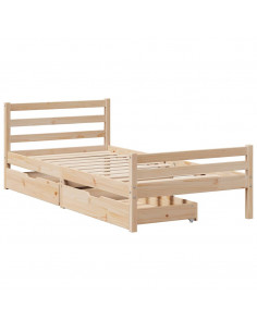 Giroletto senza Materasso 100x200 cm in Legno Massello di Pino 2