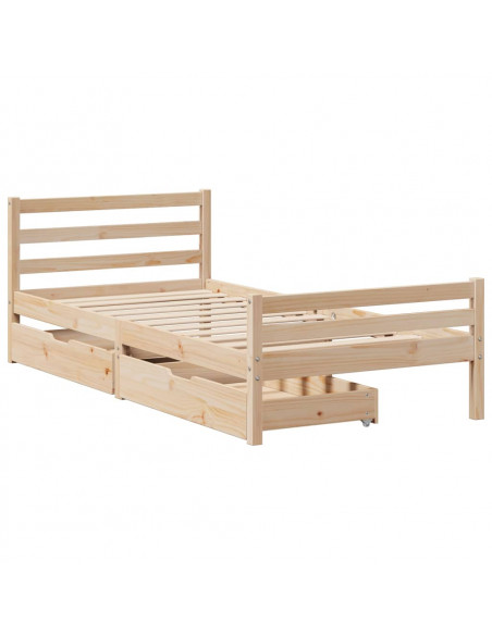 Giroletto senza Materasso 100x200 cm in Legno Massello di Pino