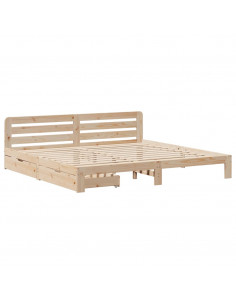 Giroletto senza Materasso 200x200 cm in Legno Massello di Pino 2