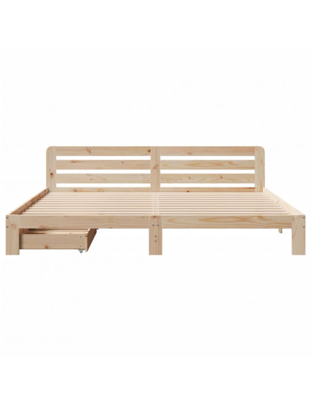 Giroletto senza Materasso 200x200 cm in Legno Massello di Pino