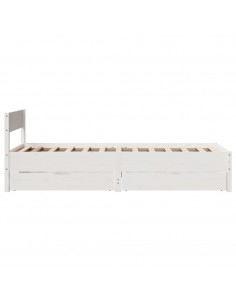 Giroletto senza Materasso Bianco 100x200 cm Legno Massello Pino