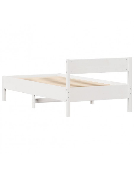 Giroletto senza Materasso Bianco 100x200 cm Legno Massello Pino