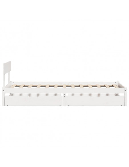 Giroletto senza Materasso Bianco 100x200 cm Legno Massello Pino