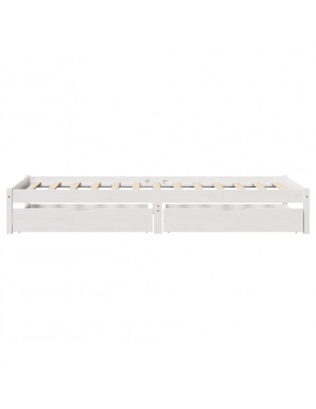 Giroletto senza Materasso Bianco 100x200 cm Legno Massello Pino