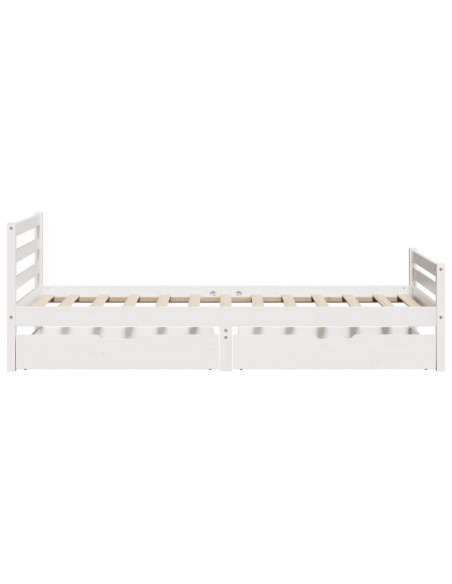 Giroletto senza Materasso Bianco 100x200 cm Legno Massello Pino