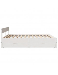 Giroletto senza Materasso Bianco 200x200 cm Legno Massello Pino