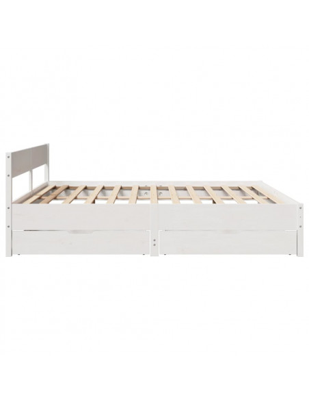 Giroletto senza Materasso Bianco 200x200 cm Legno Massello Pino
