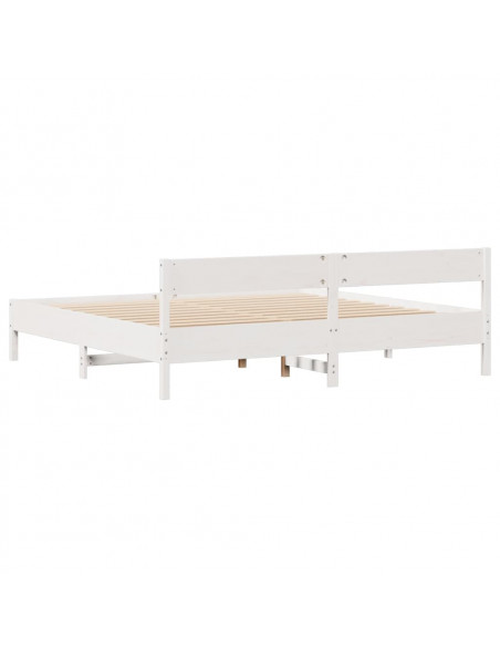 Giroletto senza Materasso Bianco 200x200 cm Legno Massello Pino