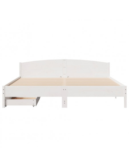 Giroletto senza Materasso Bianco 200x200 cm Legno Massello Pino
