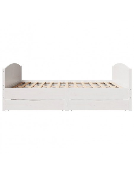 Giroletto senza Materasso Bianco 200x200 cm Legno Massello Pino