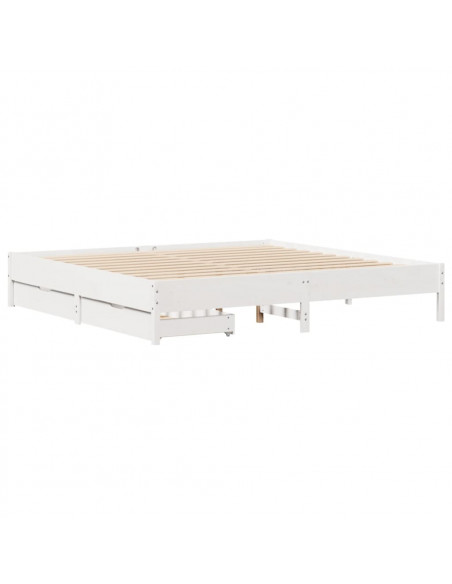 Giroletto senza Materasso Bianco 200x200 cm Legno Massello Pino