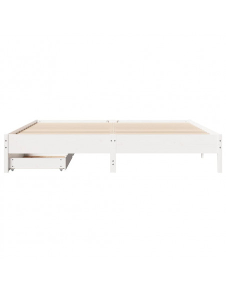 Giroletto senza Materasso Bianco 200x200 cm Legno Massello Pino