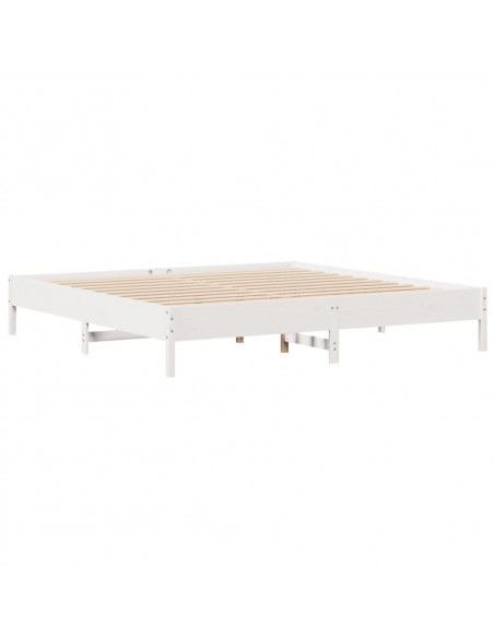 Giroletto senza Materasso Bianco 200x200 cm Legno Massello Pino