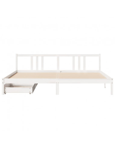 Giroletto senza Materasso Bianco 200x200 cm Legno Massello Pino