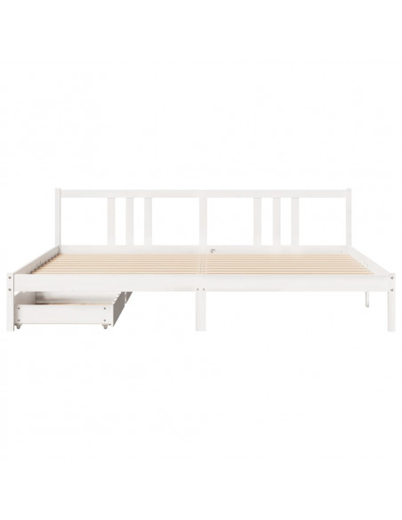 Giroletto senza Materasso Bianco 200x200 cm Legno Massello Pino