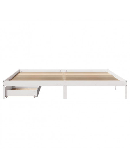 Giroletto senza Materasso Bianco 200x200 cm Legno Massello Pino