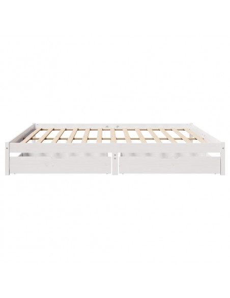 Giroletto senza Materasso Bianco 200x200 cm Legno Massello Pino