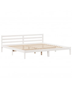 Giroletto senza Materasso Bianco 200x200 cm Legno Massello Pino