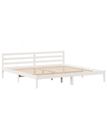 Giroletto senza Materasso Bianco 200x200 cm Legno Massello Pino