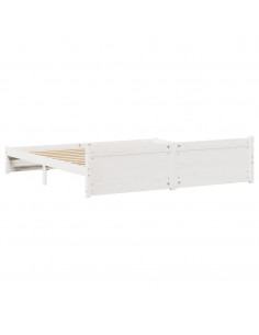 Giroletto senza Materasso Bianco 200x200 cm Legno Massello Pino 2