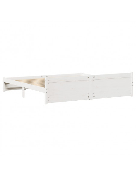 Giroletto senza Materasso Bianco 200x200 cm Legno Massello Pino
