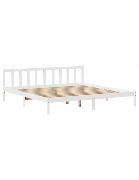 Giroletto senza Materasso Bianco 200x200 cm Legno Massello Pino