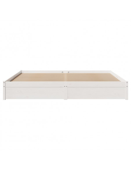 Giroletto senza Materasso Bianco 200x200 cm Legno Massello Pino