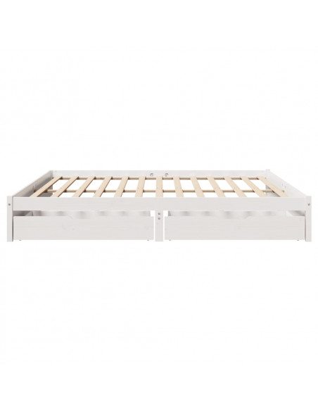 Giroletto senza Materasso Bianco 200x200 cm Legno Massello Pino