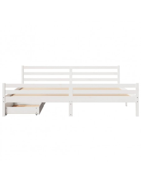 Giroletto senza Materasso Bianco 200x200 cm Legno Massello Pino