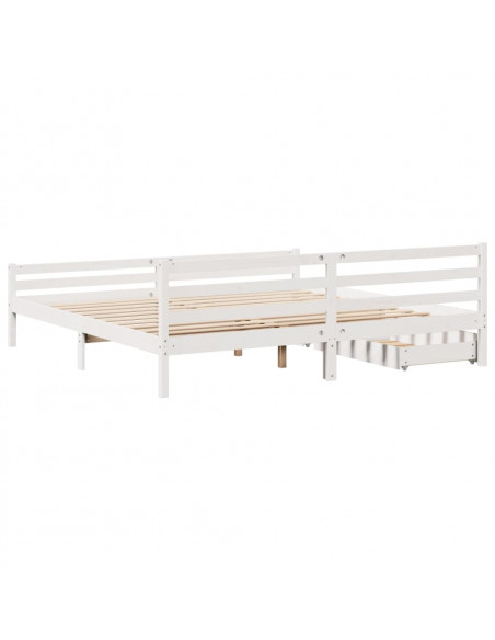 Giroletto senza Materasso Bianco 200x200 cm Legno Massello Pino