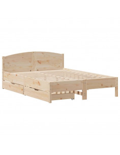 Letto senza Materasso 120x200 cm in Legno Massello di Pino 2