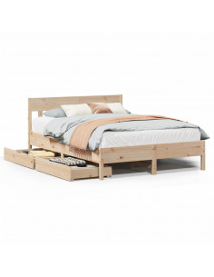 Letto senza Materasso 120x200 cm in Legno Massello di Pino