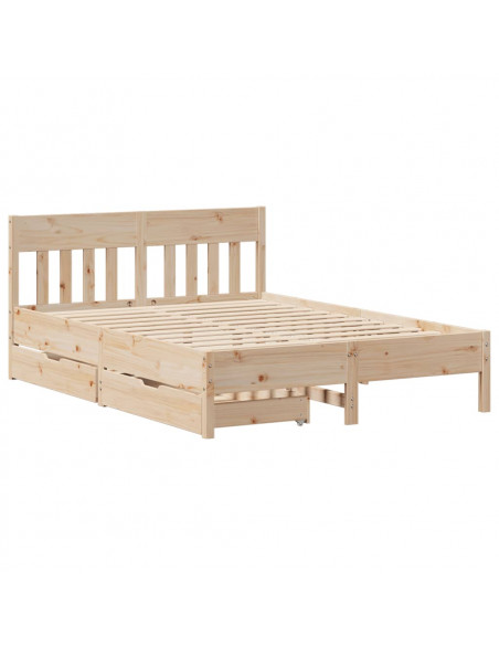 Letto senza Materasso 120x200 cm in Legno Massello di Pino