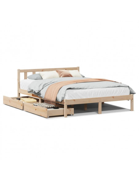 Letto senza Materasso 120x200 cm in Legno Massello di Pino