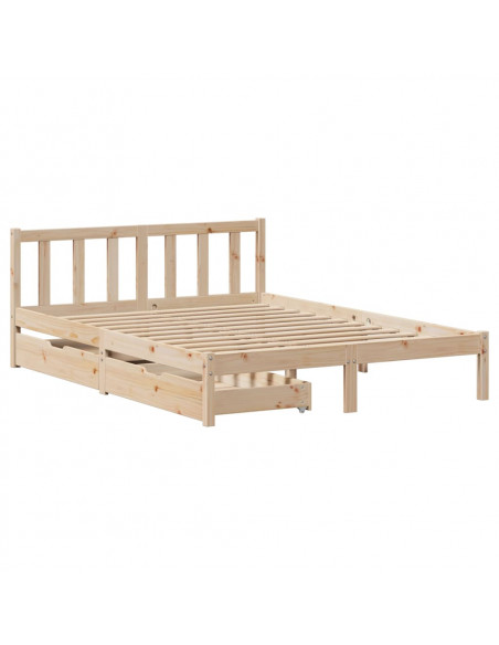 Letto senza Materasso 120x200 cm in Legno Massello di Pino