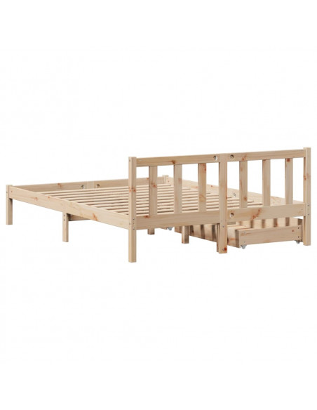 Letto senza Materasso 120x200 cm in Legno Massello di Pino