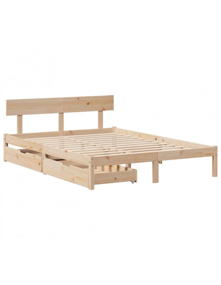 Letto senza Materasso 120x200 cm in Legno Massello di Pino