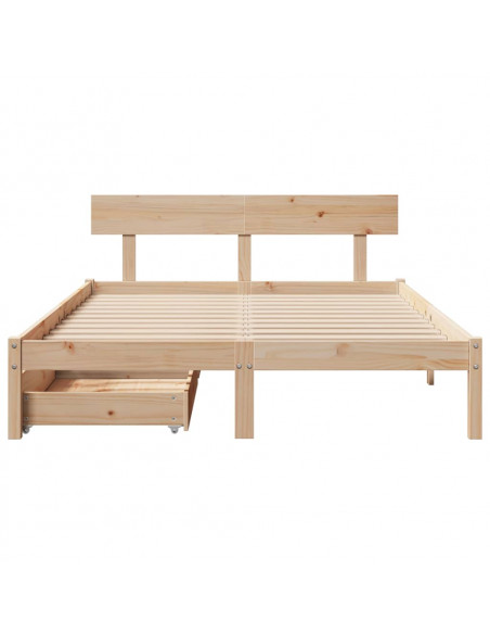 Letto senza Materasso 120x200 cm in Legno Massello di Pino