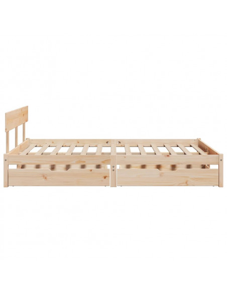 Letto senza Materasso 120x200 cm in Legno Massello di Pino