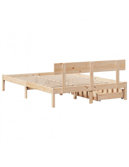 Letto senza Materasso 120x200 cm in Legno Massello di Pino