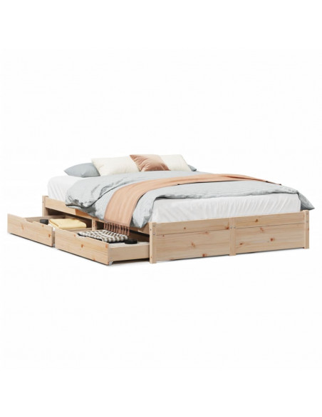 Letto senza Materasso 120x200 cm in Legno Massello di Pino