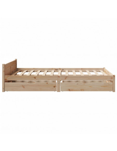 Letto senza Materasso 120x200 cm in Legno Massello di Pino