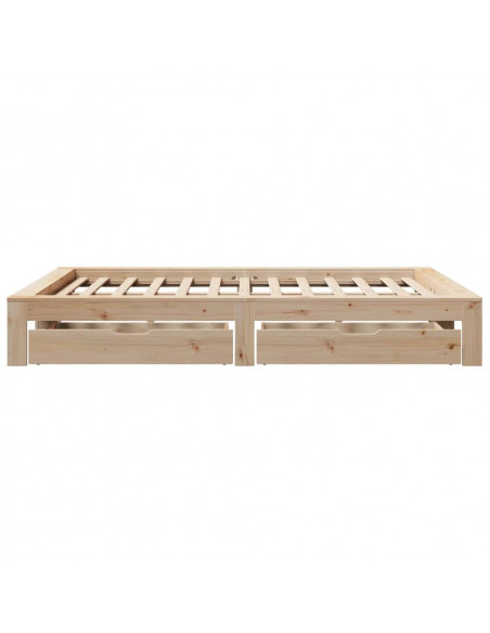 Letto senza Materasso 140x200 cm in Legno Massello di Pino