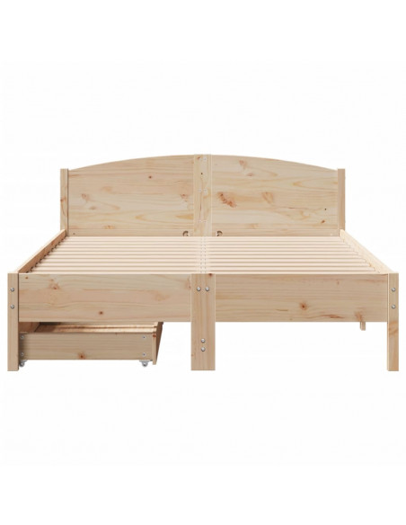 Letto senza Materasso 140x200 cm in Legno Massello di Pino