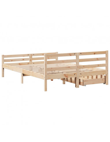 Letto senza Materasso 140x200 cm in Legno Massello di Pino