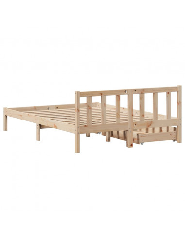 Letto senza Materasso 140x200 cm in Legno Massello di Pino